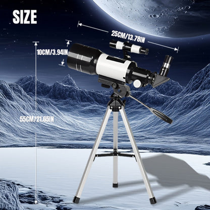150X Astronomical Telescope 70mm Aperture with Tripod Phone Adapter Wireless Remote Control High Magnification Portable Refractor Telescope for Adults Kids Stargazing Moon Watching