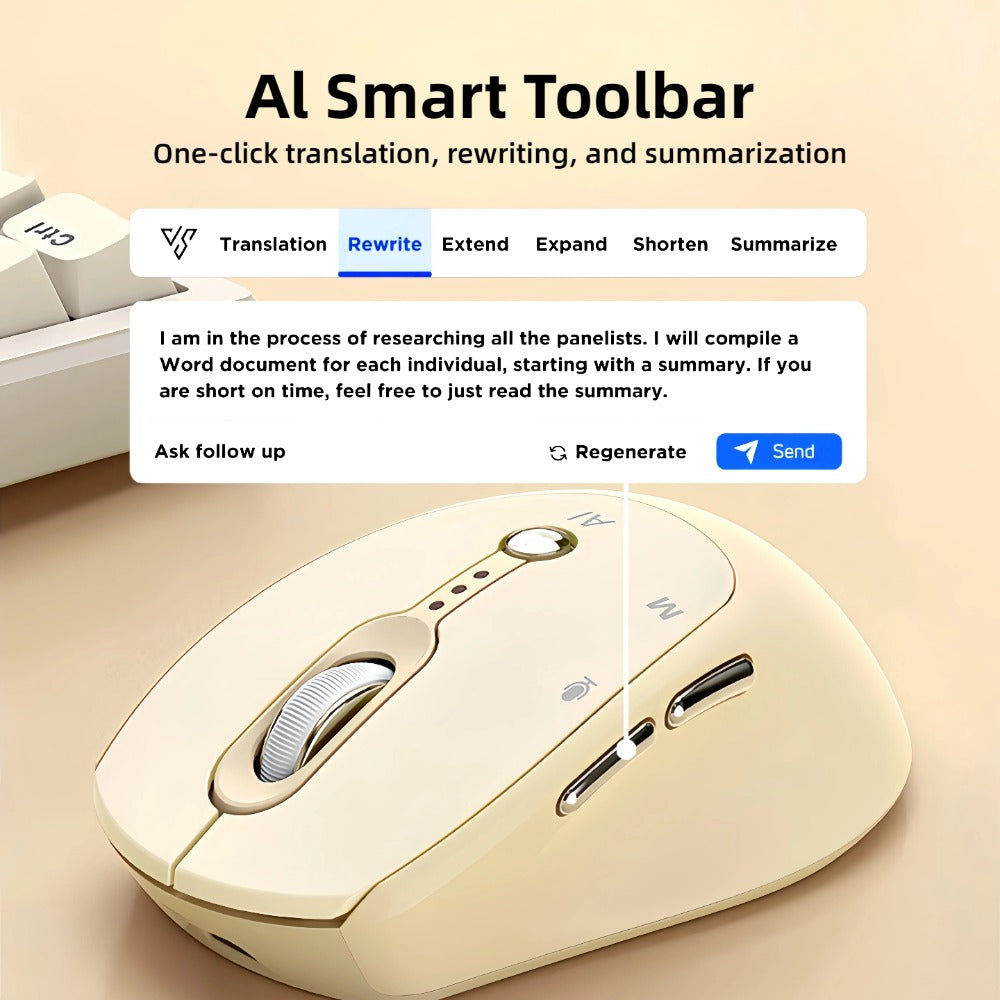 AI Wireless Mouse Voice to Text Real-Time Translation PPT Creation T-WOLF Silent Rechargeable for an Everyday Personal Care Routine