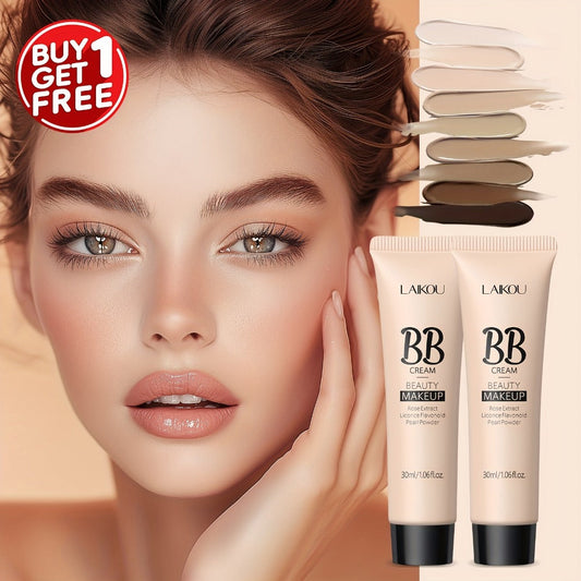 BB Cream 2 Pcs Set Waterproof – Pore-Minimizing Full Coverage Foundation with Blemish Concealer & Glycerin Hydration, 9 Shades for All Skin Types, 30ml Each, Skincare Makeup Hybrid for Women
