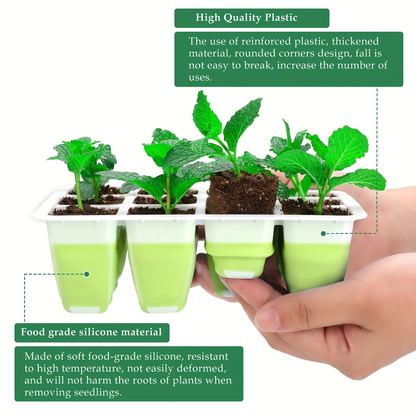 Seed Starting Tray with Flexible Pop-Up Units | Easy Transplant No Root Damage | Optimal Drainage | Reusable Seedling Tray 2pcs 6pcs 10pcs Multi-Pack