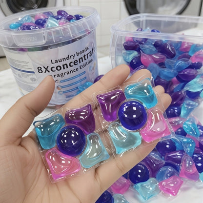 Multicolor Laundry Detergent Gel Pods with Portioned Bead Design in 7.05 oz or 21.16 oz Packages