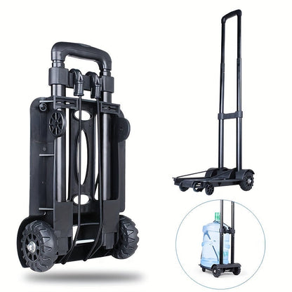 Compact Folding Aluminum Hand Truck with Telescoping Handle and Two- or Four-Wheel Configuration Options