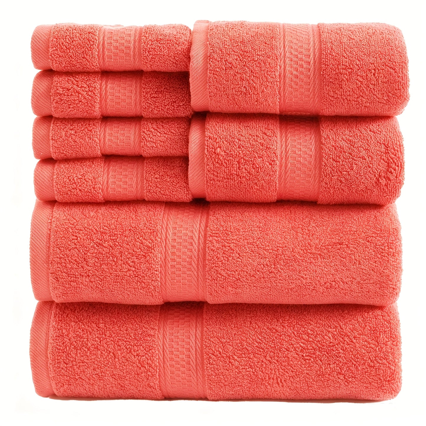 Towel Set 8 or 16 Piece Thickened Bath, Hand and Washcloth Collection in Multiple Solid Colors