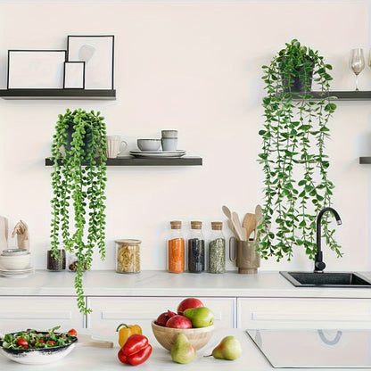 Hanging Artificial Greenery Vines, Four-Piece Mixed Pack with Boston Fern, Eucalyptus and Trailing Styles