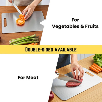 Stainless Steel Cutting Board Set 3-Piece, Premium Rust-Resistant BPA-Free Kitchen Cutting Boards, Durable Easy-to-Clean Space-Saving Nested Chopping Board Set for Meat Vegetables Fruit, Food Safe