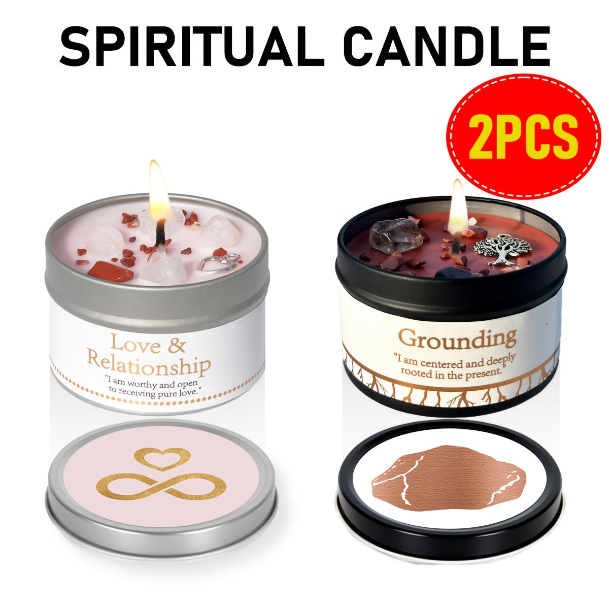 3oz Decorative Tin Candle or Two-Piece Crystal and Guidance Card Set with Multiple Label Pairings
