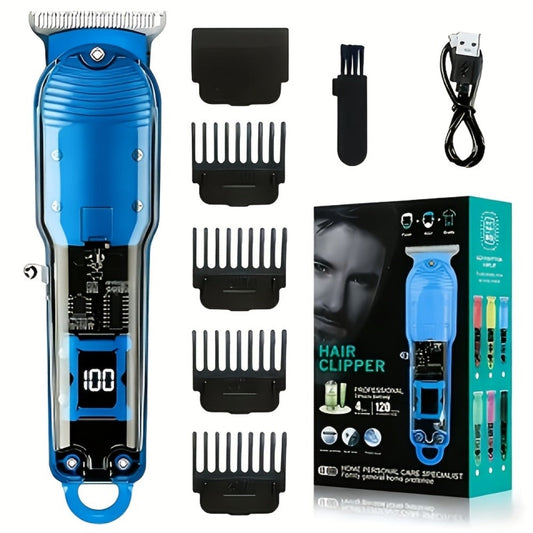 Cordless Hair Clipper for Men - USB Rechargeable Electric Trimmer with Guide Comb, Self Haircut Kit for Home Barbershop Fade, Beard & Neckline Shaping, Great Gift for Dad