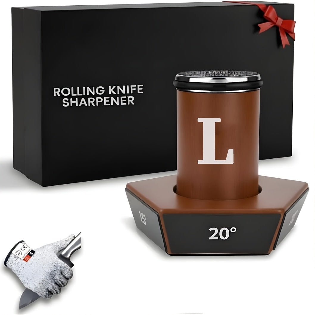 Diamond Rolling Knife Sharpener 2-Angle and 5-Sided Options for Kitchen Outdoor Knives Chef Gift Christmas Halloween Kitchen Accessories
