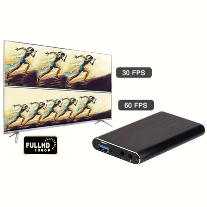 4K USB 3.0 Video Capture Card - 1080P 60fps HD Recorder, 4K UHD 60Hz Input, Compatible with OBS Live Game Streaming, Plug and Play for PC Mac PS5 Xbox Switch