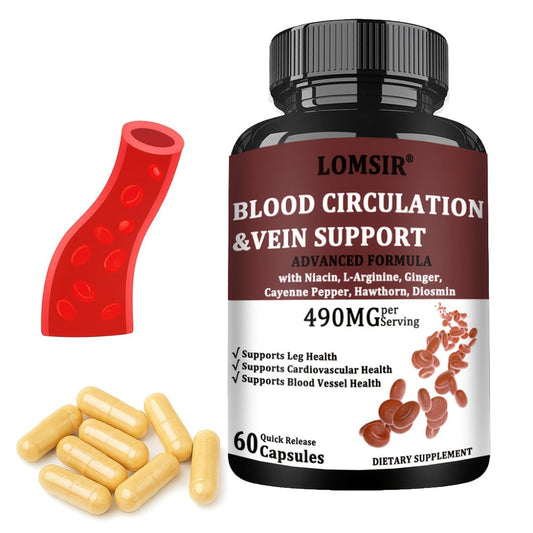 Dietary Supplement Capsules with Niacin, L-Arginine, Hawthorn, Diosmin, Cayenne and Ginger, 60 Count