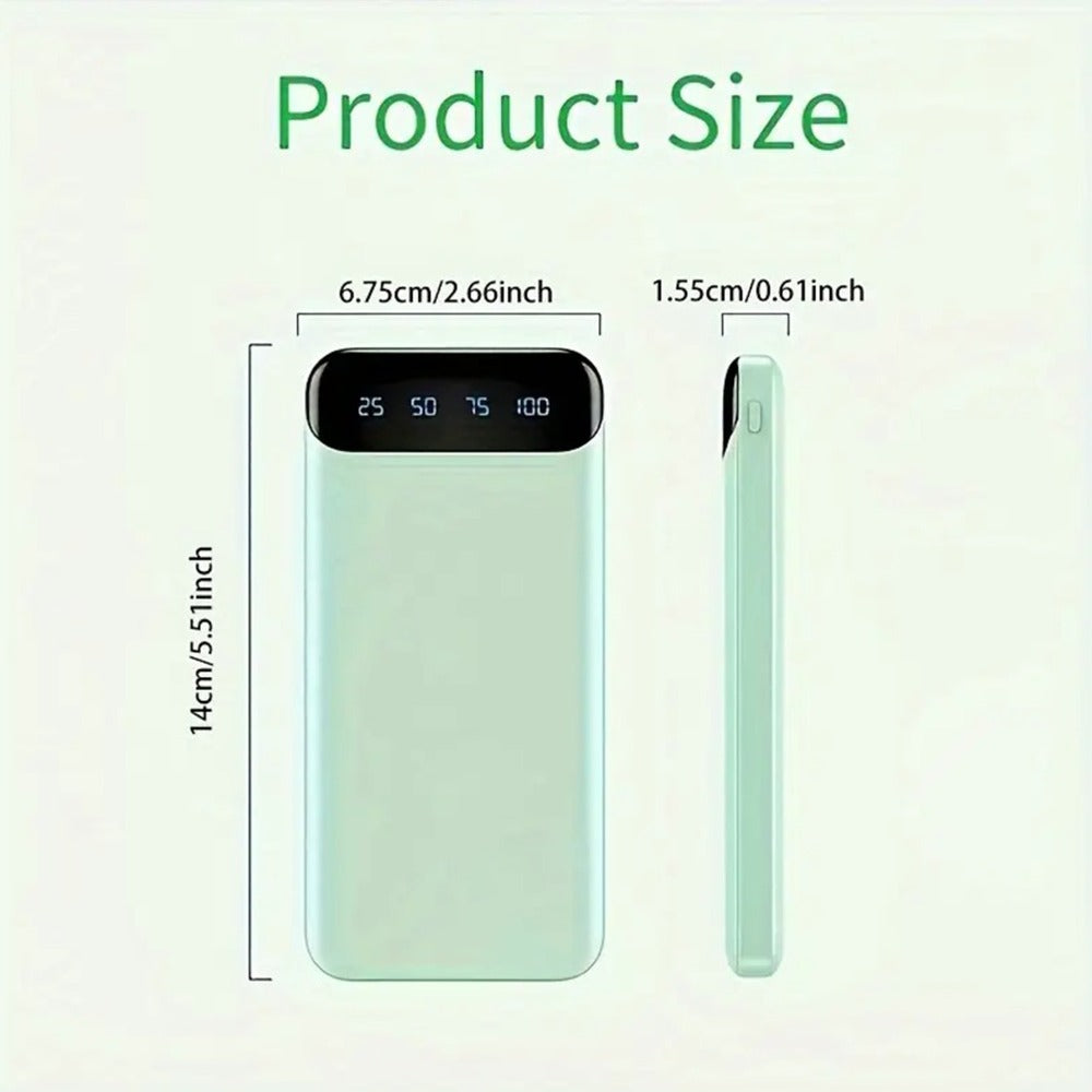 20000mAh Portable Power Bank 2-Pack with LED Display – Fast Charging Type-C & USB, Emergency Backup Battery for iPhone Android Phone Outdoor Travel Camping Gift