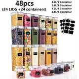 48pcs (24 jars + 24 lids) (various sizes)
