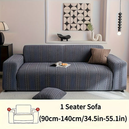 Sofa Cover Stretchy Washable Slipcover for 1 2 3 4 Seater Couch, Zigzag Textured Fabric, Scratch Slip Resistant Furniture Protector, Cream White Light Grey Dark Gray Coffee Brown