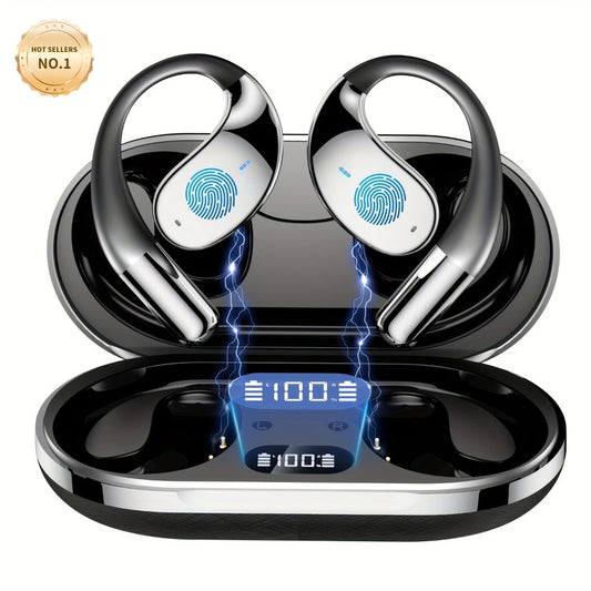 6-Mic AI Translation Bone Conduction Headset 144 Languages, Real-Time Translator Wireless Headphones, Meeting Notes Recording, Intelligent Noise Cancellation, Touch Control, Deep Bass, Open-Ear for Running Sport Business
