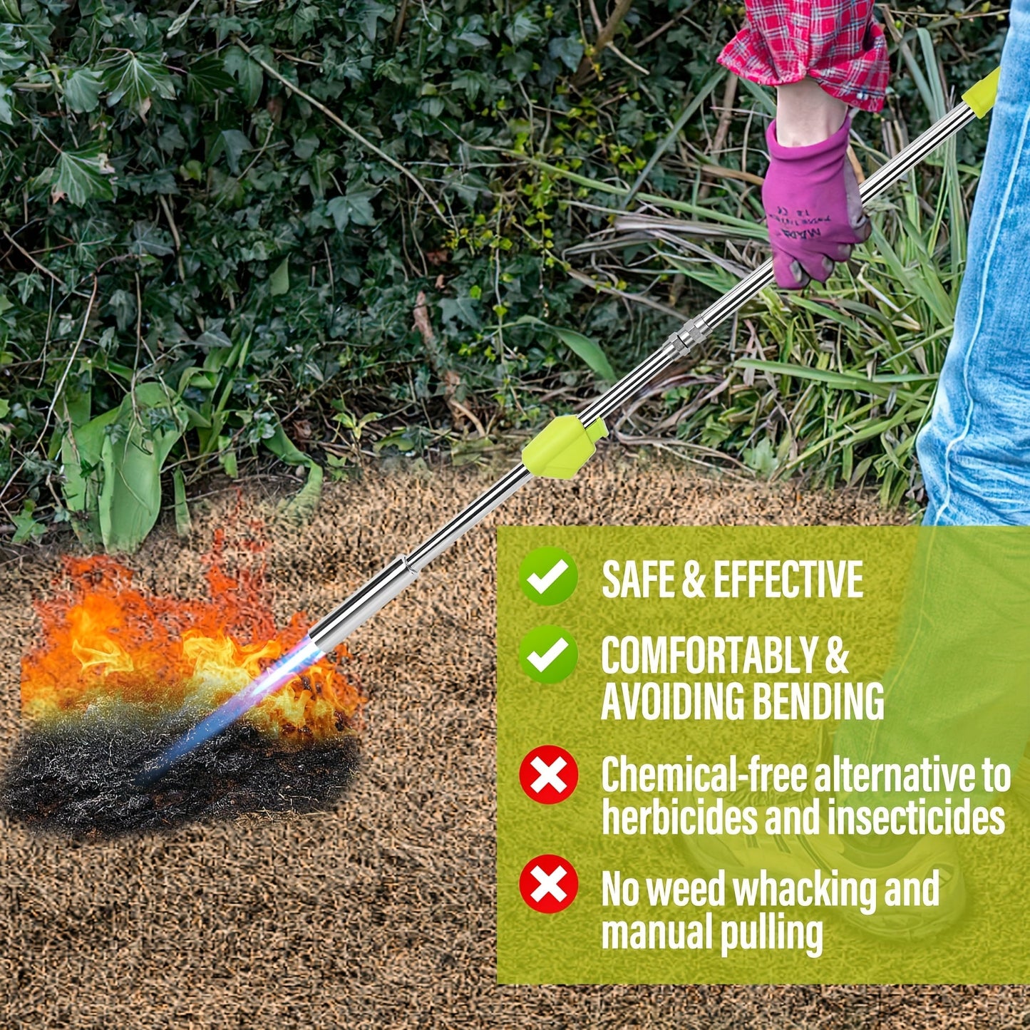 Propane Weed Torch | Flame Weeder Ice Melter Outdoor Roof Driveway