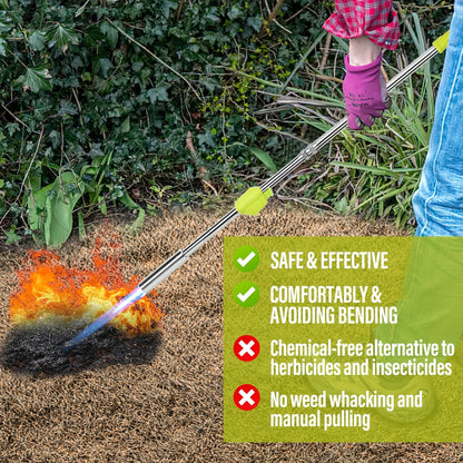 Propane Weed Torch | Flame Weeder Ice Melter Outdoor Roof Driveway