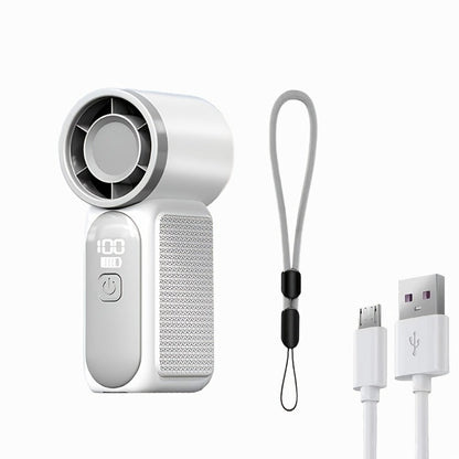 Mini Turbine Handheld Fan with Numeric Speed Control, USB Rechargeable Power and Two Color Choices