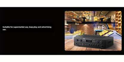 Donner 4-Channel Home Stereo Receiver Amplifier with USB SD FM Radio, Dual Mic Input Echo, RCA