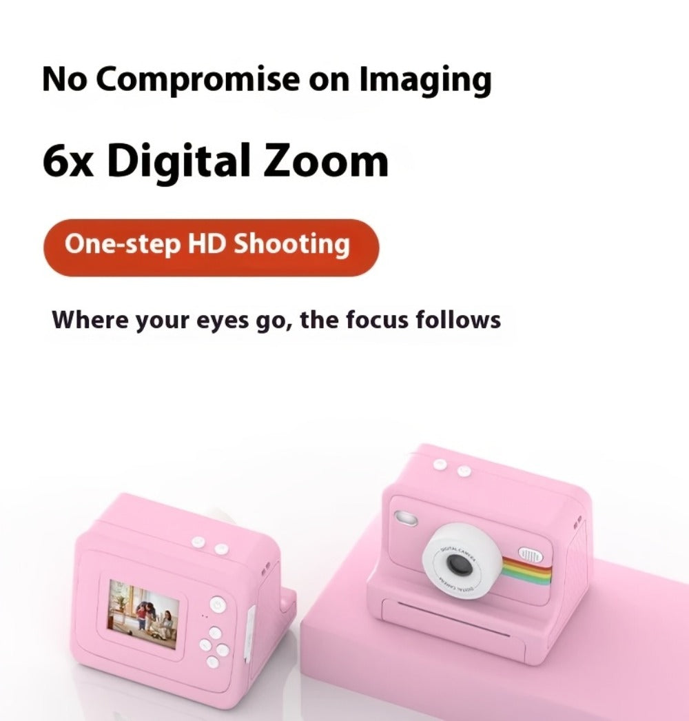 Instant Print Digital Camera with 1-Second Photo Printing | 1080P HD Screen, Selfie & Video Camera, 3 Rolls Paper Included | Portable Travel Camera Gift for Kids, Teens & Adults