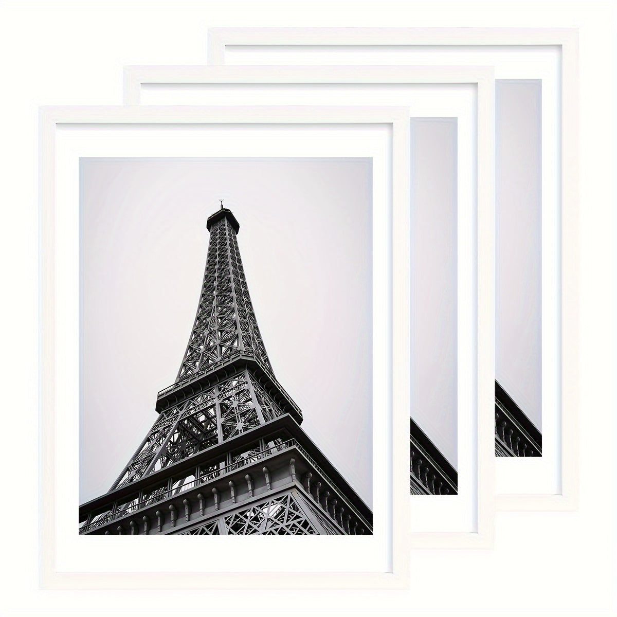 Three-Piece 12 x 16-Inch Wall Picture Frame Set in Black, White, Gold and Four Wood-Tone Finishes