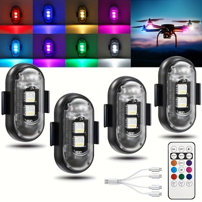Wireless LED Strip Lights for Car – Magnetic Vibration Sensor, 8 Colors, Remote Control, USB Rechargeable, IP65 Waterproof Warning Light for Car Interior, Truck, Motorcycle & Bicycle