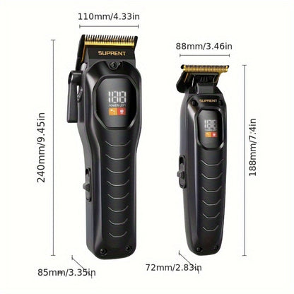 Hair Clippers & Beard Trimmer Set for Men - SUPRENT Professional Cordless Grooming Kit with T-Blade Trimmer