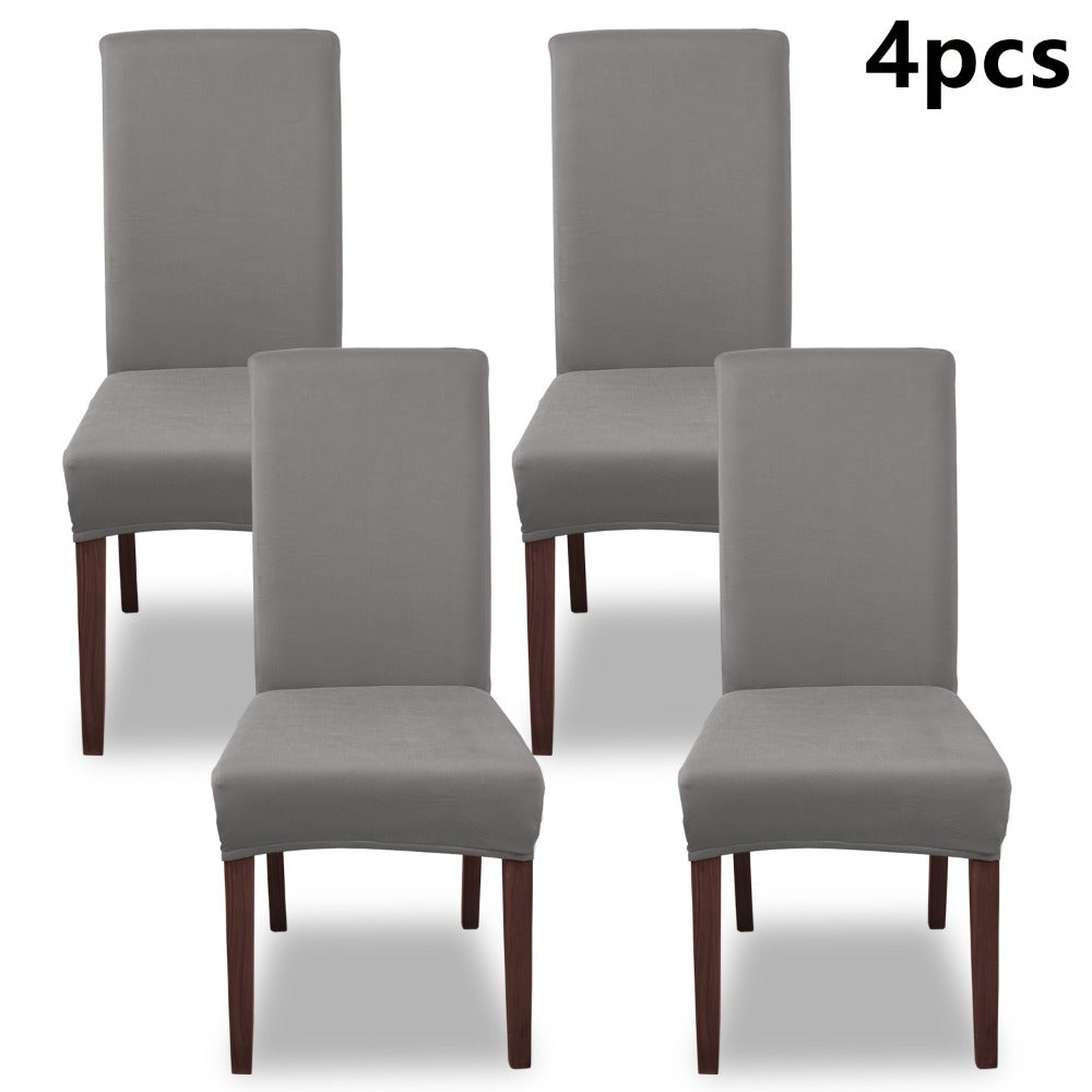 Chair Cover Set of 4 or 6 Stretch Milk-Fiber Dining Slipcovers in Eight Available Color Choices