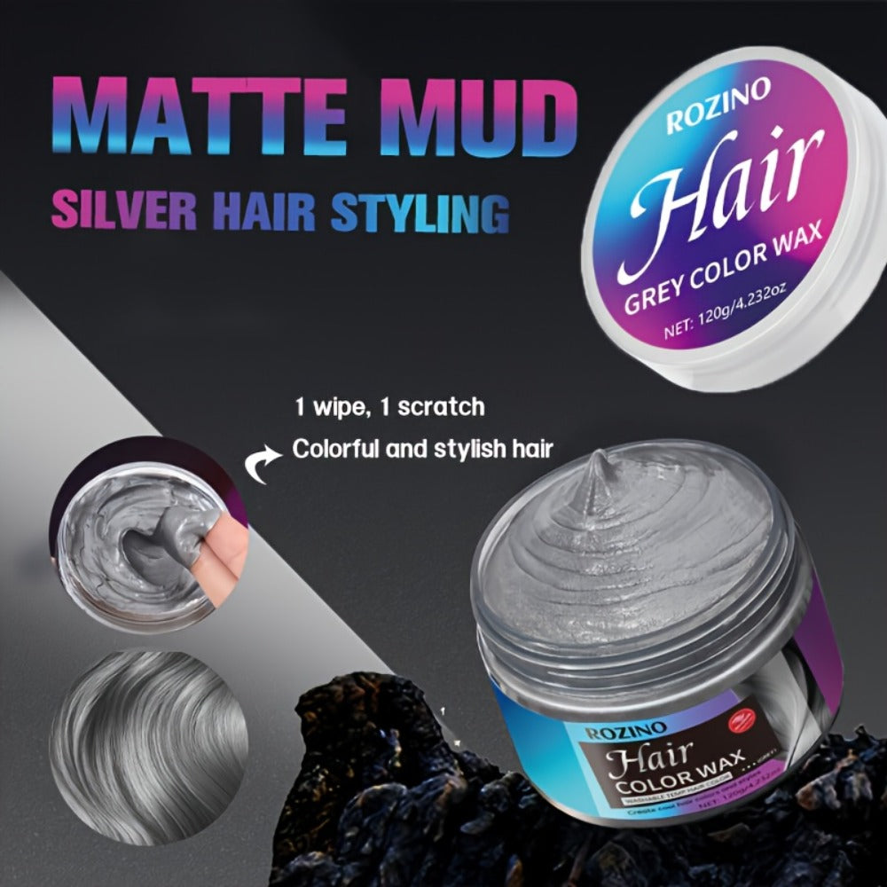 120 g Gray Temporary Hair Color Wax with Styling Hold and Fruity Oceanic Scent for Daily Use