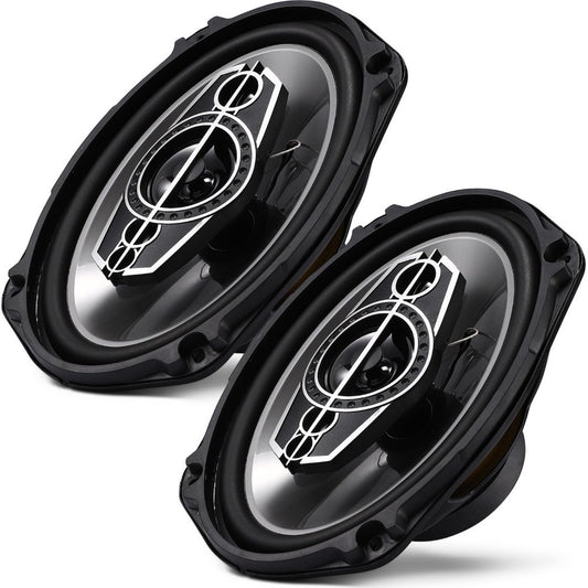 6x9 Inch 5-Way Coaxial Car Speakers Pair – 1000W Peak 120W RMS 4 Ohm with PEI Dome Tweeters, Full Range Stereo Audio, Easy Drop-In Replacement for Cars & Trucks