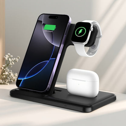 Wireless Charging Station, USB-C 3-in-1 Upright Dock for iPhone, Apple Watch and AirPods Models
