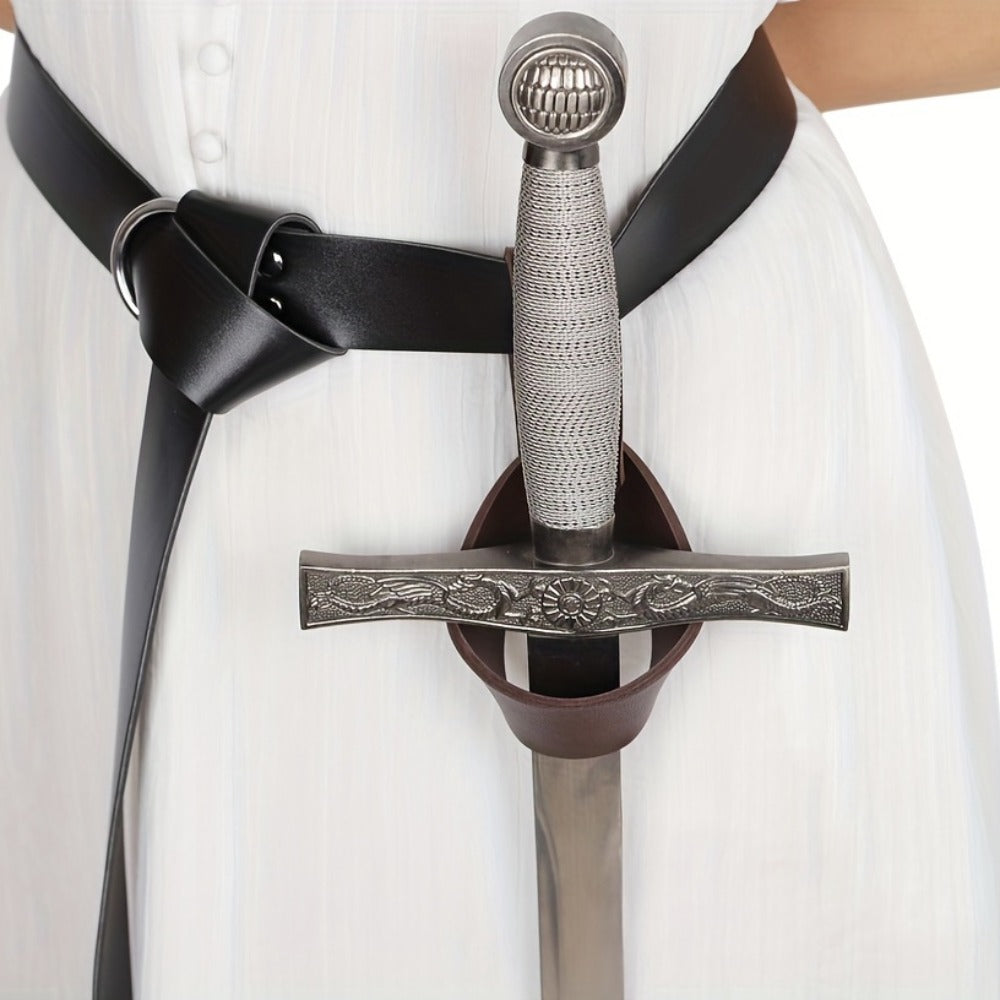 Costume Accessories Faux Leather Knife Sheath and Belt Options in Black or Brown for Medieval Outfits