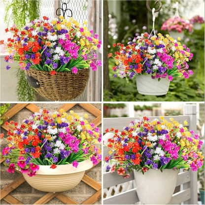 Artificial Flowers 40-Bundle Mixed-Color Floral and Greenery Set for Garden, Party and DIY Decor