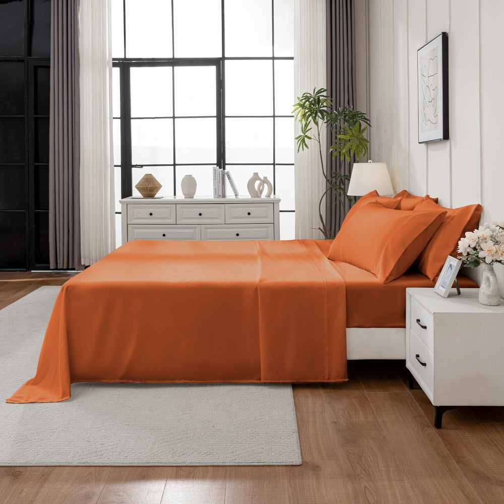Bed Sheet Set Soft Breathable Cooling Microfiber Fitted & Flat Sheets with Deep Pockets – Wrinkle Free Hotel Luxury Bedding in Multiple Colors & Sizes