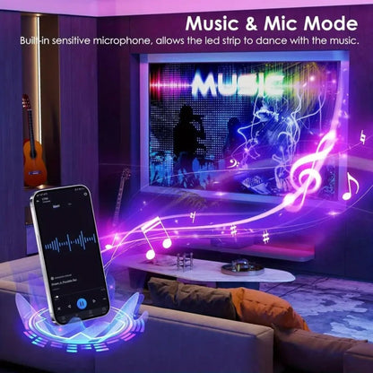 Color Changing LED Strip Lights with 44-Key Remote - RGB Dimmable DIY Light Strip 50FT 100FT 130FT 260FT for Bedroom Living Room Game Room Holiday Party Home Decoration