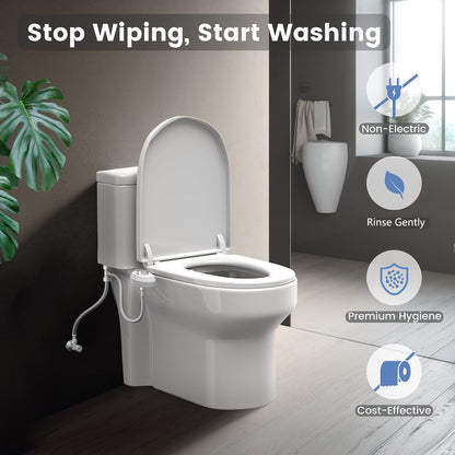 Ultra-Slim Non-Electric Bidet Attachment with Dual Retractable Nozzles and Seven Model Options