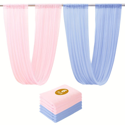 Six-Pack 63-by-118-Inch Sheer Chiffon Wedding Drape Curtains in 12 Source-Labeled Color Options
