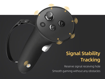 Controller Grip Cover and Adjustable Hand Strap Set for Meta Quest 3 and 3S with Battery Opening