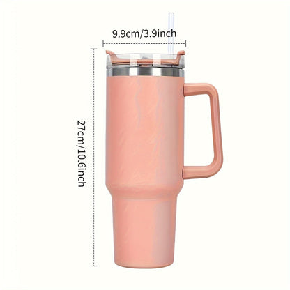 Insulated Water Bottle, 40oz Stainless Steel Drink Container with Lid, Straw and Six Color Choices