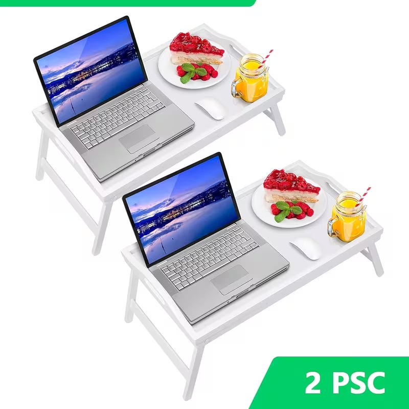 Folding Bed Tray with 19.5 x 12-Inch Surface, Carry Handles and One- or Two-Pack Color Options