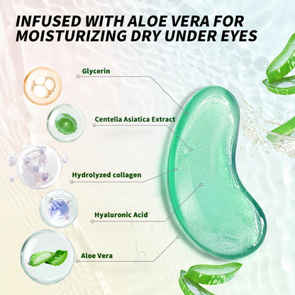 25-Pair Under-Eye Patch Set with Individually Packed Caffeine, Hyaluronic Acid or Aloe Vera Formula Options