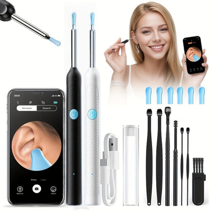White Visual Ear Camera Tool with Built-In Light in Basic or Seven-Piece Accessory Configurations