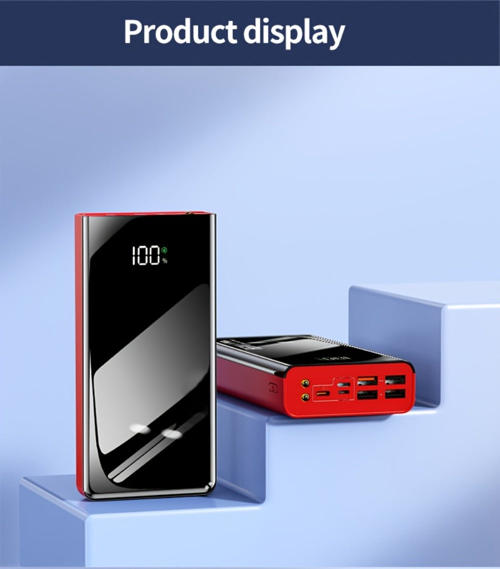 High Capacity 50000mAh Power Bank Multi-Port Fast Charging – Dual USB & Type-C Output, LED Flashlight, Power Indicator, Portable Backup Battery Pack for iPhone Android Outdoor Camping Travel Emergency