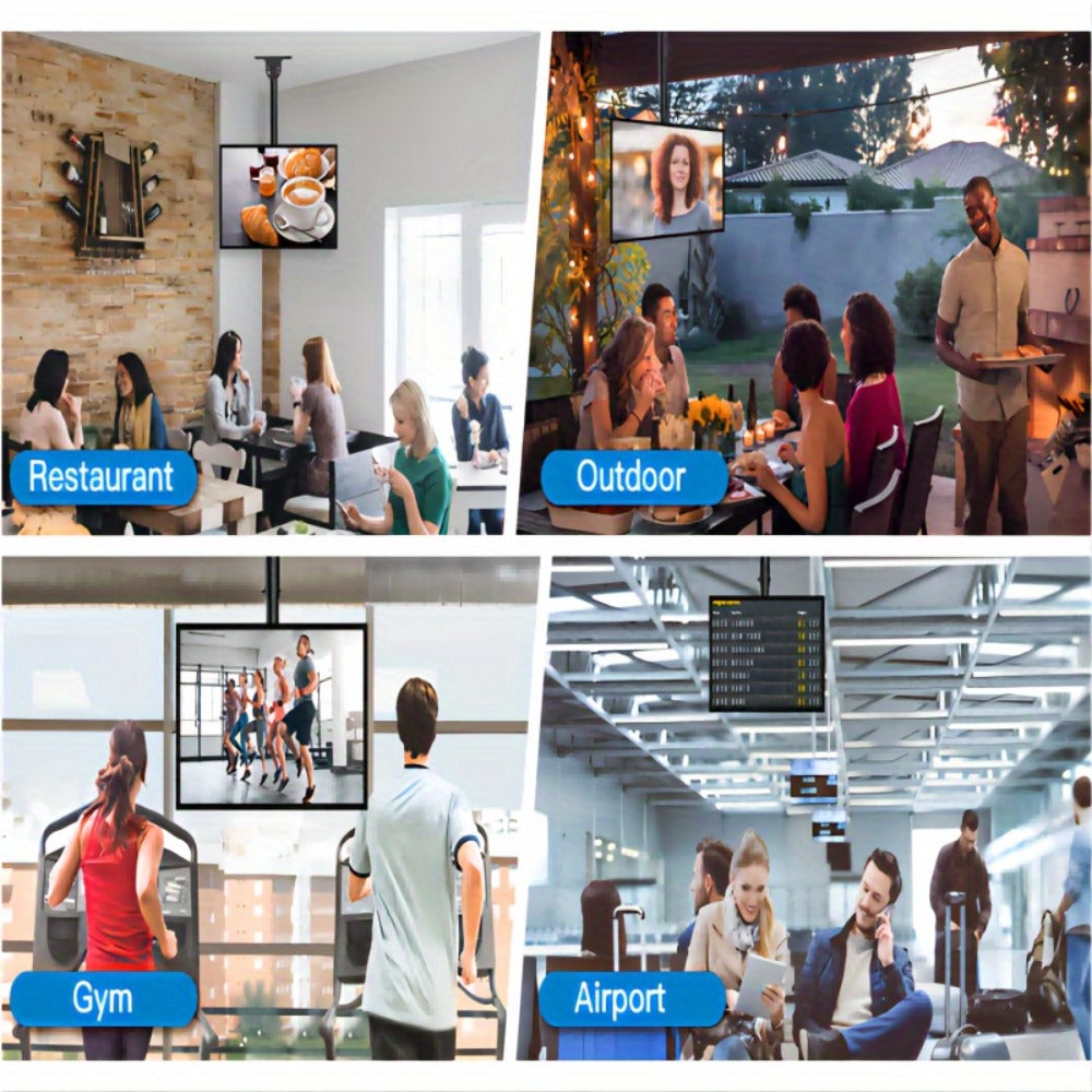 360° Swivel Ceiling TV Mount Height Adjustable 26-65 Inch, Full Motion Rotating Pole Bracket, Tilt ±15°