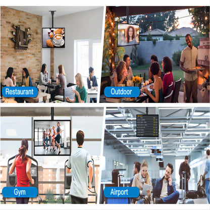 360° Swivel Ceiling TV Mount Height Adjustable 26-65 Inch, Full Motion Rotating Pole Bracket, Tilt ±15°
