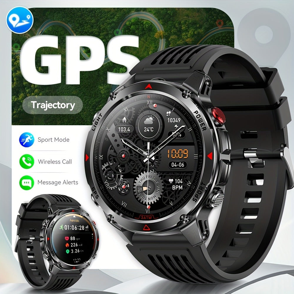 Smart Watch 1.46-Inch Round GPS Display with 3ATM Rating, Wireless Calling and Eight Strap Styles
