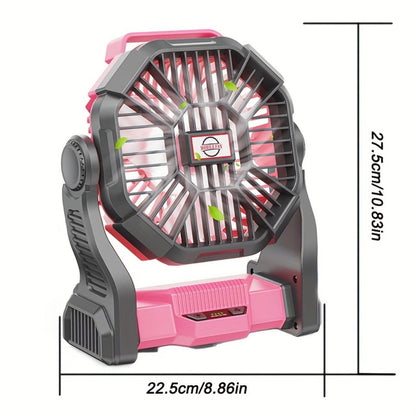 Portable Camping Fan with Hanging Hook, Three-Level Lantern and 12 Color or Style Options Pictured