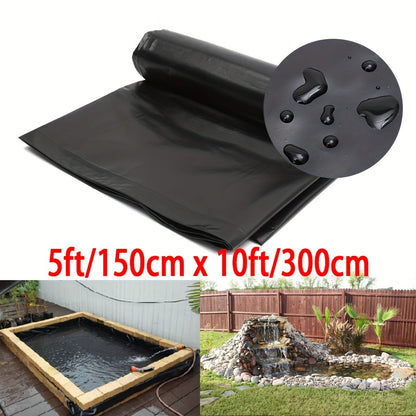 Black 5 x 10-Foot Pond Liner with 0.12mm Thickness for Fish Ponds, Water Gardens and Planter Boxes