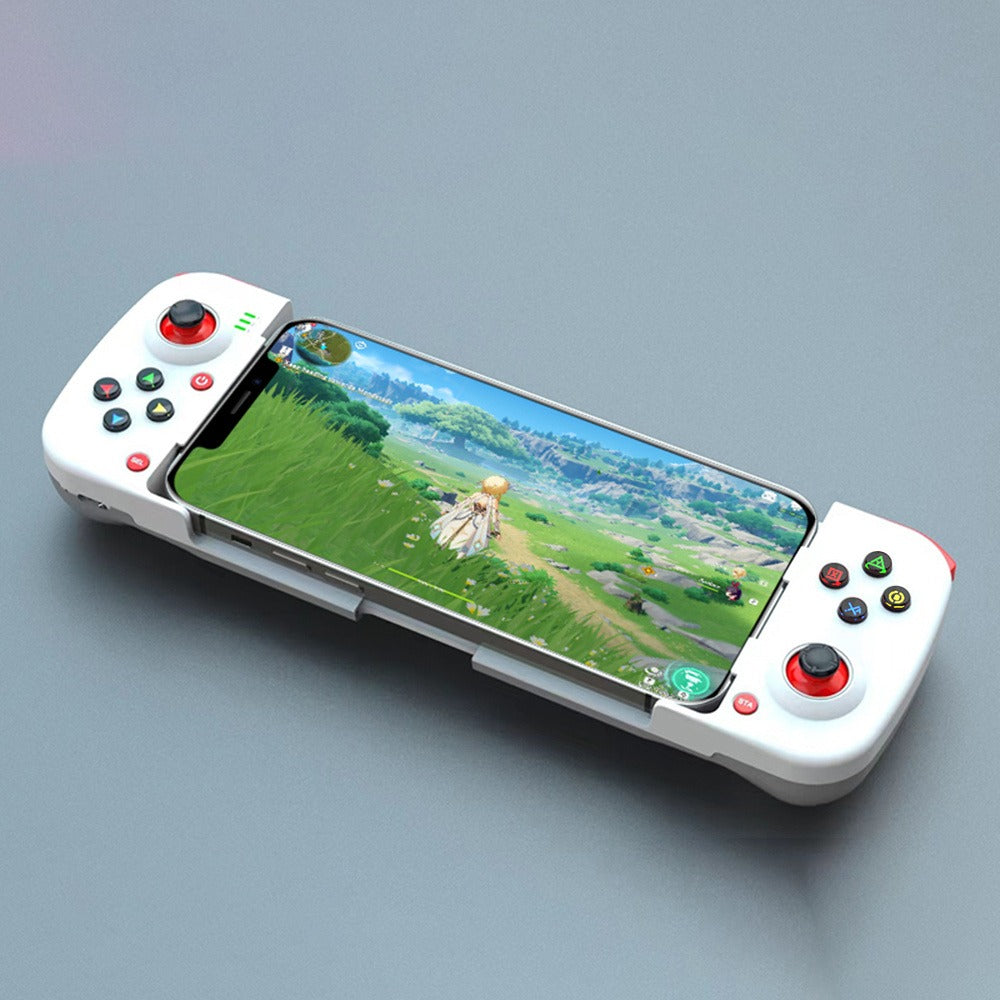 Expandable Mobile Game Controller D3 Joystick with M2 Aim-Assist – Plug & Play for Android iOS HarmonyOS, FPS Shooter Action Games, Phone Gamepad Clip-On Grip White Black Red Blue Gift