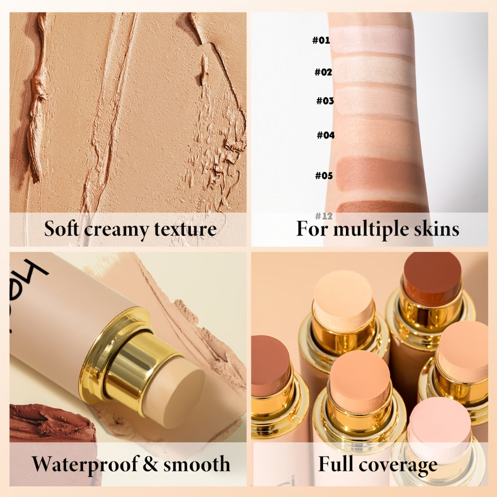 CC Cream Foundation Stick 2-Pack — Full Coverage Concealer, water-resistant extended-wear Natural Matte Finish, Lightweight Moisturizing