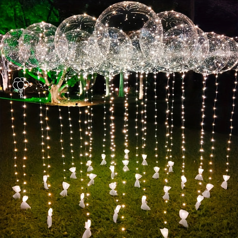 LED Light Up Bobo Balloons with LED String Lights 20pcs Party Decoration Kit – Birthday Wedding Christmas Easter Graduation Decor